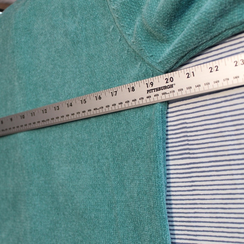 Jenny $68 Medium Retro Teal Pointelle Knit Floral Embellished Button Cardigan‎ - Picture 11 of 13